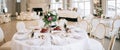 Beautiful decoration of the wedding banquet hall Royalty Free Stock Photo