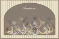 Beautiful decorative framework with flowers. Greet