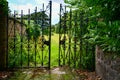 Decorative garden gate, entrance, open Royalty Free Stock Photo