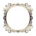 Round decoration frame with black pearls