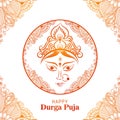 Beautiful decorative happy durga pooja indian festival card background Royalty Free Stock Photo