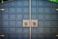 Beautiful decorative metal elements forged wrought iron gates Royalty Free Stock Photo