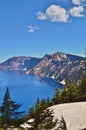 Beautiful deep blue Crater Lake in Oregon