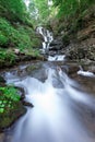 beautiful deep forest waterfall