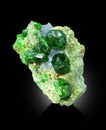 Beautiful deep green color demantoid garnet on matrix specimen from iran