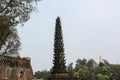 The beautiful deepmala, or deepstambh (lamp pillar) at the ancient Sangam Mahuli temple in Satara Royalty Free Stock Photo