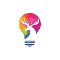 Beautiful deer and an electric light bulb logo design.