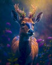 A beautiful deer in nature genarated by artificial intelligence AI