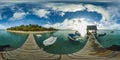 Beautiful 360 degree panorama at the beach of Trou Aux Biches Mauritius at sunset Royalty Free Stock Photo