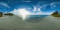 Beautiful 360 degree panorama at the beach of Trou Aux Biches Mauritius at sunset Royalty Free Stock Photo