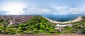Beautiful 360 degree panoramic view of the Burgas Bay and the Burgas Sea Garden, Bulgaria