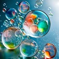 Beautiful delicate bubbles - ai generated image