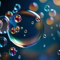 Beautiful delicate bubbles - ai generated image