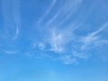 Beautiful, delicate, feathery clouds against a blue sky Royalty Free Stock Photo