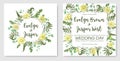 Beautiful delicate vector wedding invitation set, greeting card. Royalty Free Stock Photo