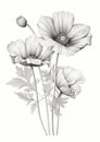 Beautiful delicate watercolor painting of field flowers on white background. Generative Ai