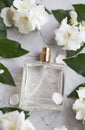 White floral perfume bottle