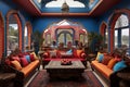 Beautiful Den in Royal Indian Style. Generative AI