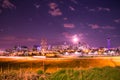 Downtown Denver Colorado Skyline at Night Royalty Free Stock Photo