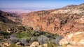 Beautiful desert mountains landscape. Wadi Dana, Jordan