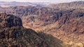 Beautiful desert mountains landscape. Wadi Dana, Jordan