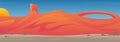 Beautiful Desert Valley Landscape Scene Vector Illustration