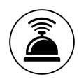 Table bell icon, call, reminder / black vector
