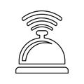 Table bell outline icon, call, reminder
