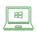 Computer, notebook, laptop line icon. Outline vector isolated on a white background