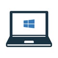 Computer, notebook, laptop icon. Editable vector isolated on a white background