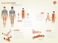 Beautiful design info graphic of abdominal legs workout Royalty Free Stock Photo