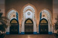 Beautiful design of the main entrance of a mosque building