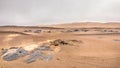A beautiful, desolate desert landscape at Skeleton Coast, Namibia. Royalty Free Stock Photo