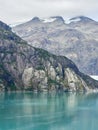 Glacier Bay Alaska near Marjorie Glacier, cliffs and sea. Royalty Free Stock Photo