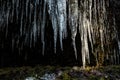 The beautiful detail - glassy icicles in a cave