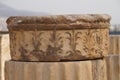 Beautiful detail of greek column in Parthenon,Athens. Royalty Free Stock Photo