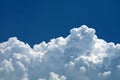 Beautiful detail heap clouds with clear blue sky and sun