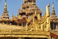 Beautiful detail of Kambawzathardi Golden Palace,Bago, myanmar.