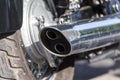 Beautiful detail of the motorcycle. exhaust pipe