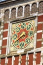 beautiful detail of wall compas on Amsterdam Central Train Stati