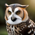 Beautiful owl looking intently at the viewer - ai generated image