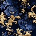Beautiful and detailed seamless pattern of victorian wallpaper textures with intricate designs Royalty Free Stock Photo