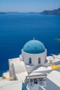 Beautiful Landscape Panorama view of Santorini Greece Royalty Free Stock Photo