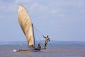 Beautiful dhow of fishermen in coastal waters