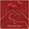 Beautiful Dia dos Namorados June 12 Brazil Valentines Lovers Day greeting card poster background vector