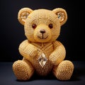 Beautiful diamond encrusted teddybear Generative AI