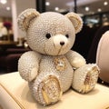 Beautiful diamond encrusted teddybear Generative AI