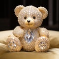 Beautiful diamond encrusted teddybear Generative AI