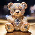 Beautiful diamond encrusted teddybear Generative AI