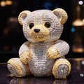 Beautiful diamond encrusted teddybear Generative AI